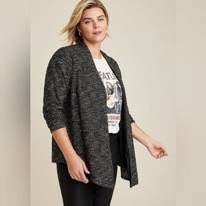 Maurices 0X sparkle waterfall cardigan NWT